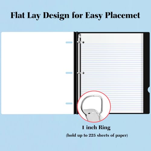 JISUSU 1INCH Telescoping 3 Ring Binder - 4PCS, Portable Plastic Binder with Telescoping Spine, 3 Ring Binder with Foldable Front Cover Holds 8.5" x 11" Paper for School,Office and Homes-White