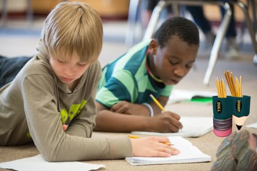 FYXMI Sharp and Dull Pencil Holder for Classroom, Cute Pencil Holder for Classroom For Library, Study Room, Children's Day, Back-To-School Student Gift (Green)