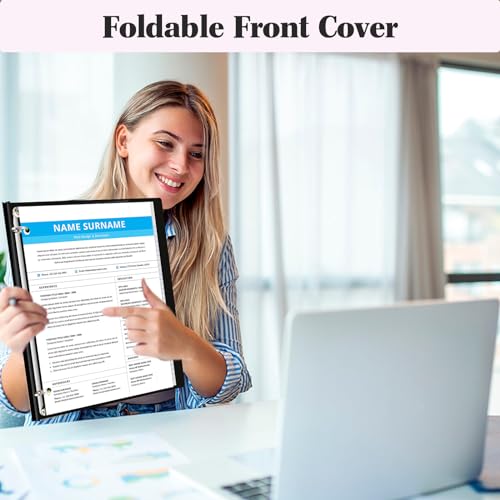 JISUSU 1INCH Telescoping 3 Ring Binder - 4PCS, Portable Plastic Binder with Telescoping Spine, 3 Ring Binder with Foldable Front Cover Holds 8.5" x 11" Paper for School,Office and Homes-White