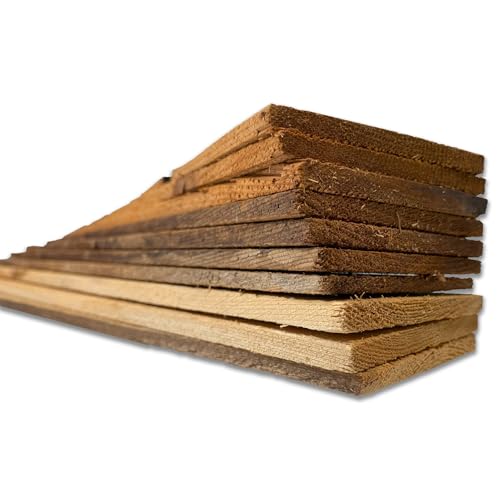 Aged Wood Bundle | Arts and Crafts | DIY | House | School Projects | Decoration | Wooden Ornaments | Pack of 10 | 24 inch Long