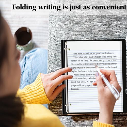 JISUSU 1INCH Telescoping 3 Ring Binder - 4PCS, Portable Plastic Binder with Telescoping Spine, 3 Ring Binder with Foldable Front Cover Holds 8.5" x 11" Paper for School,Office and Homes-White