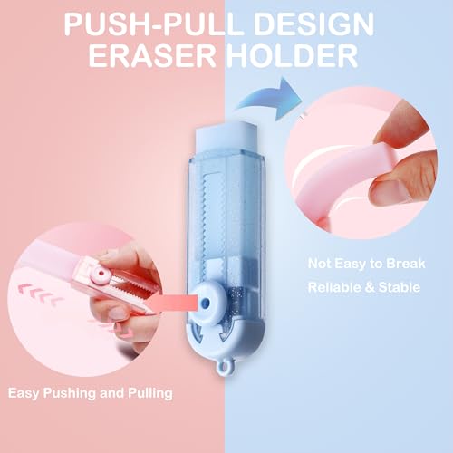 Back to School Aesthetic Supplies - 57Pcs Aesthetic Cute School Essentials - Big Capacity Pen Case & 12 Pastel Highlighters & 5 Ink Gel Pens & 6 Pencils & Eraser Holder, for College Nursing School