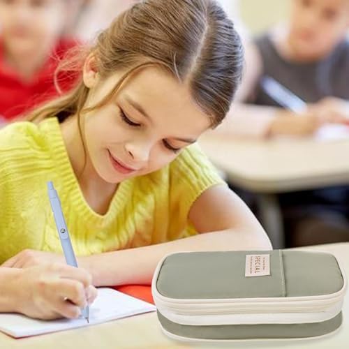 Back to School Aesthetic Supplies - 57Pcs Aesthetic Cute School Essentials - Big Capacity Pen Case & 12 Pastel Highlighters & 5 Ink Gel Pens & 6 Pencils & Eraser Holder, for College Nursing School