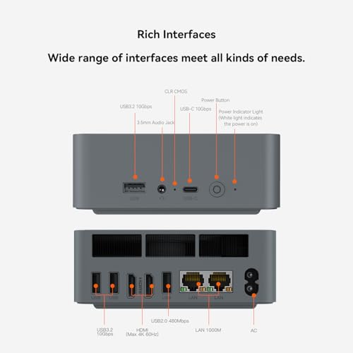 Beelink Ai Mini PC EQR6 6900HX AMD Ryzen 9 Processor(8C/16T, up to 4.9GHz), Micro Computer 24GB DDR5 1TB SSD Radeon 680M Graphics, Mini Computers Dual HDMI/4K 60Hz/WiFi6/BT5.2 Home/Office/HTPC W11 Pro