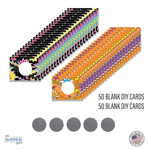 My Scratch Offs Halloween Edition 50 Pack Zig Zag DIY Custom Make Your Own Scratch Off Cards for Teacher Supplies, Classroom Must Haves, Motivational Cards for Students & Small Business