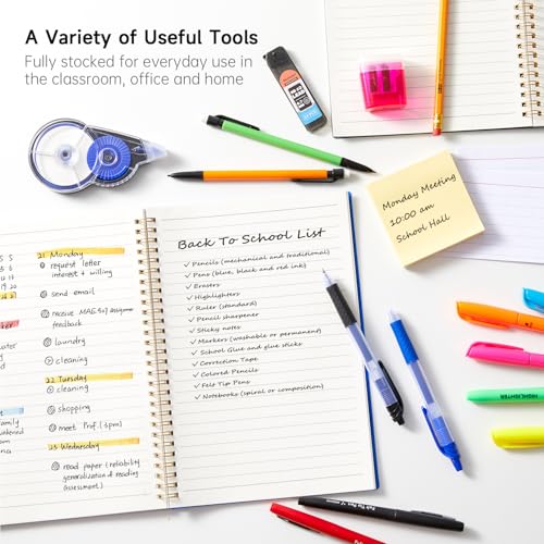 71 Pack School Supplies Kit, Shuttle Art Back to School Supplies for Teachers, Middle High Schools, College School Supplies with Highlighters, Pencils, Gel Pens, Dry Erase Markers, Felt Tip Pens, Glue