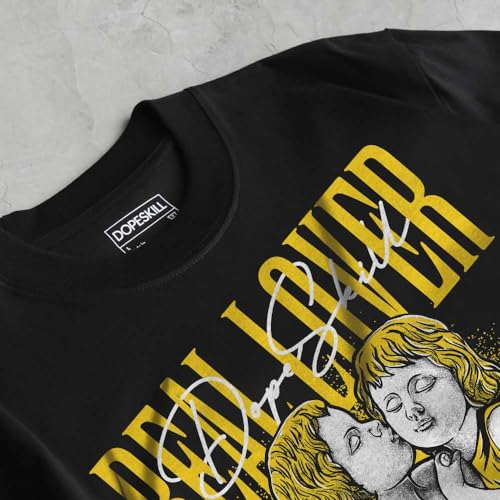 DopeSkill Graphic Tee Black Yellow Thunder AJ4 Streetwear Hip Hop Men's T-Shirt Sneaker Colour Matching Shirts Real Lover (Black - XL)