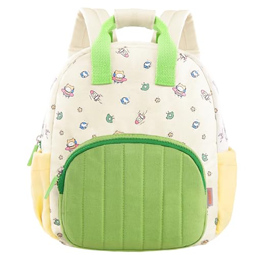 GAGAKU Toddler Backpack for Boys Girls - Kids Backpack Mini Backpack 2-6 years old Cartoon Breathable Comfortable Preschool Backpack for School Travel - Green Airship