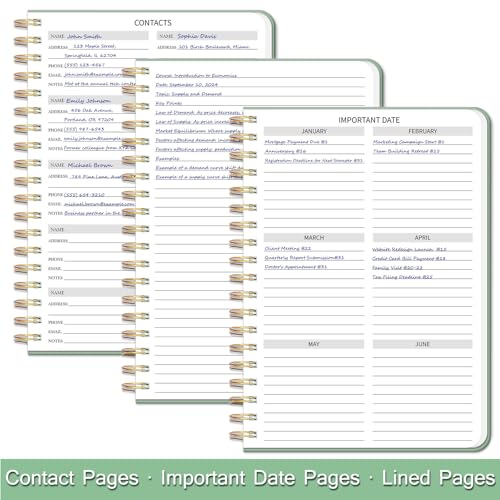 Undated Daily Planner With Hourly Schedule, To Do List Spiral Notebook, Easily Organize Your Work Tasks And Appointments, Perfect School Or Office Supplies For Organizing & Planning, 7.5"x10", Green