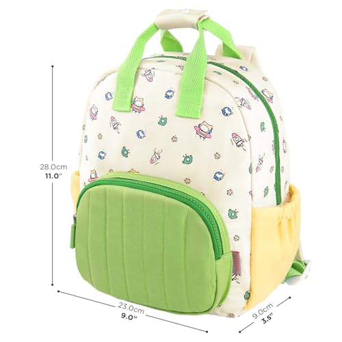 GAGAKU Toddler Backpack for Boys Girls - Kids Backpack Mini Backpack 2-6 years old Cartoon Breathable Comfortable Preschool Backpack for School Travel - Green Airship