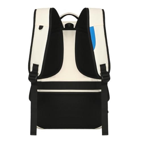 DUSLANG 17 Inch Laptop Backpack for Travel Water Resistant College Bookbag for Women Laptop Bag with USB Charging Port,Beige A