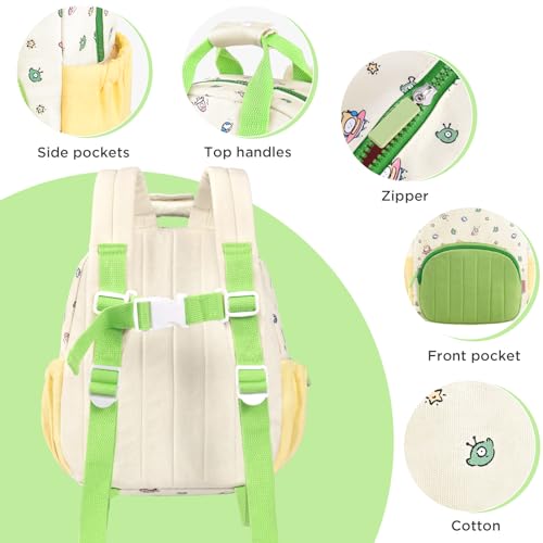GAGAKU Toddler Backpack for Boys Girls - Kids Backpack Mini Backpack 2-6 years old Cartoon Breathable Comfortable Preschool Backpack for School Travel - Green Airship
