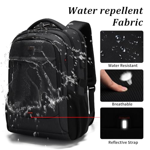 DUSLANG 17 Inch Laptop Backpack for Travel Water Resistant College Bookbag for Women Laptop Bag with USB Charging Port,Beige A