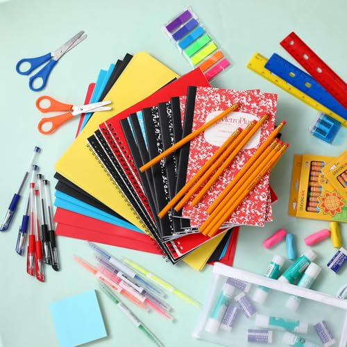 Gilprop 88 Pcs School Supplies Kit for Kid Bulk Back to School Supplies set Classroom Elementary Essential Bundle for Student Girl Boy, includes Pencil Pen Crayon File Folder Notebook and Much More