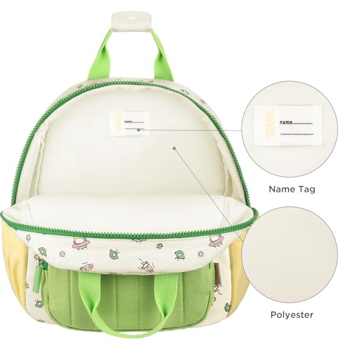 GAGAKU Toddler Backpack for Boys Girls - Kids Backpack Mini Backpack 2-6 years old Cartoon Breathable Comfortable Preschool Backpack for School Travel - Green Airship