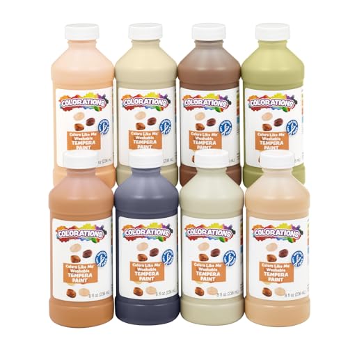 Colorations Colors Like Me Washable Tempera Paint, 8 oz. - set of 8