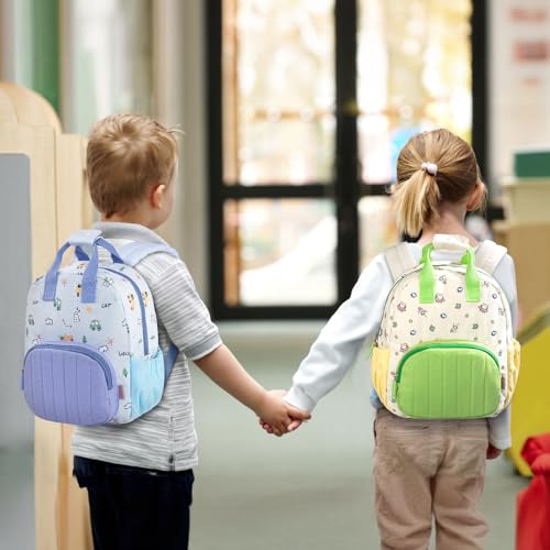 GAGAKU Toddler Backpack for Boys Girls - Kids Backpack Mini Backpack 2-6 years old Cartoon Breathable Comfortable Preschool Backpack for School Travel - Green Airship