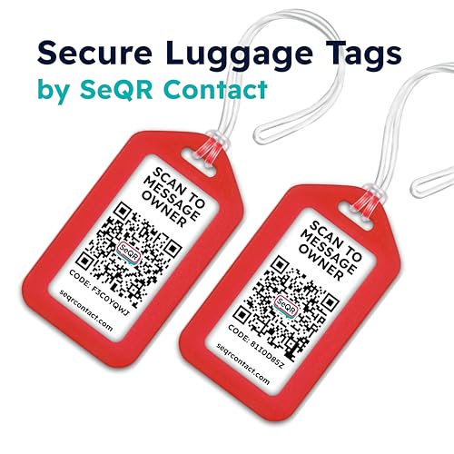Secure Luggage Tags | Smart QR Bag Tags for luggage backpack suitcase recovery | Includes private messaging that keeps personal info private | Customizable tag for travel baggage, kids backpack & work