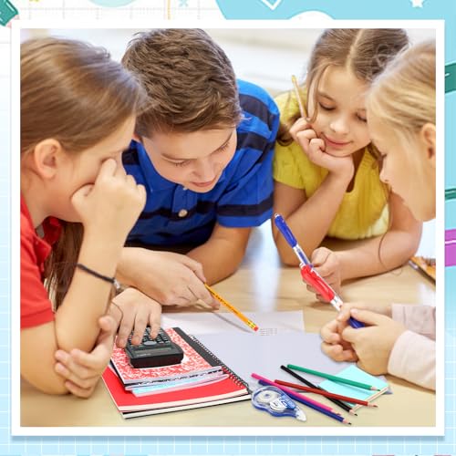 Gilprop 2 Sets Back to School Supplies Kit School Essentials Include Pencils Ballpoint Pens Notebooks Folders Sharpener Erasers Scissors Stapler Calculator Markers Highlighter for Middle High School