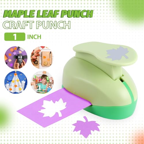 UCEC Maple Leaf Punch Cutter 1inch, Paper Punches, Craft Lever Punch Handmade, Leaves Shape for Paper Crafting, Scrapbooking, Cards Decoration, DIY Arts