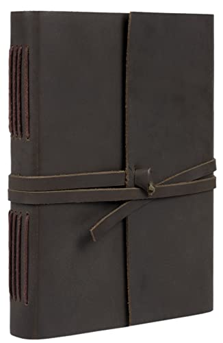CAVALO – Be Unique Handmade Vintage Leather Diary - with Plain Paper for Men and Women, Raksha Bandhan Gift as Art Sketchbook, Travel Diary and Notebooks to Write, Best Rakhi Gift - 6 x 8 Inches -