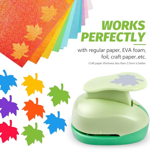 UCEC Maple Leaf Punch Cutter 1inch, Paper Punches, Craft Lever Punch Handmade, Leaves Shape for Paper Crafting, Scrapbooking, Cards Decoration, DIY Arts