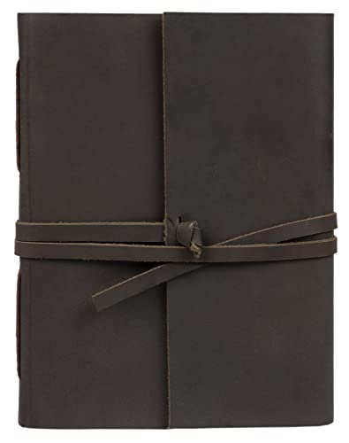 CAVALO – Be Unique Handmade Vintage Leather Diary - with Plain Paper for Men and Women, Raksha Bandhan Gift as Art Sketchbook, Travel Diary and Notebooks to Write, Best Rakhi Gift - 6 x 8 Inches -