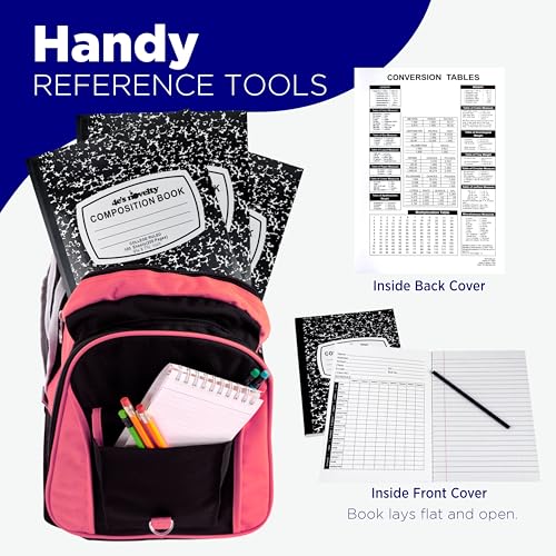 4E's Novelty College Ruled Composition Notebooks 4 Pack - Hard Cover 100 Sheets 9.75" x 7.5" for Notetaking, Black Marble Bulk Compositon Book, Back to School Supplies For Students Boys Girls & College by 4E’s Novelty