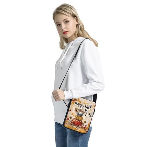 GIFTPUZZ Happy Fall Women Girl Shoulder Bag Crossbody Lightweight Messenger Bag for School Office Work Large Capacity Wallet Travel Storager Bag Thanksgiving