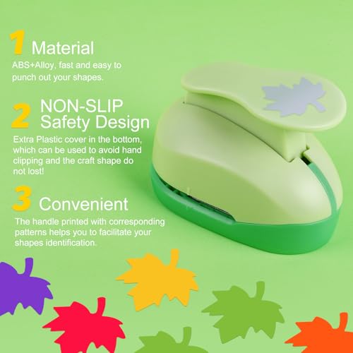 UCEC Maple Leaf Punch Cutter 1inch, Paper Punches, Craft Lever Punch Handmade, Leaves Shape for Paper Crafting, Scrapbooking, Cards Decoration, DIY Arts