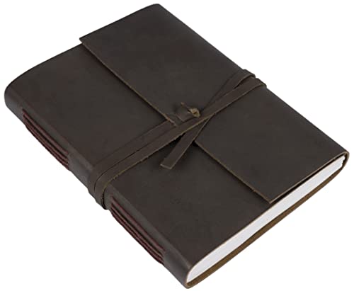 CAVALO – Be Unique Handmade Vintage Leather Diary - with Plain Paper for Men and Women, Raksha Bandhan Gift as Art Sketchbook, Travel Diary and Notebooks to Write, Best Rakhi Gift - 6 x 8 Inches -