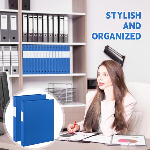 Henoyso 36 Pcs 0.5 Inch 3 Ring Plastic Binder Flexible 3 Ring Binders Hold up to 8.5" 11" Paper Loose Leaf Hardcover Binder for School Office Home Back to School Supply (Blue)