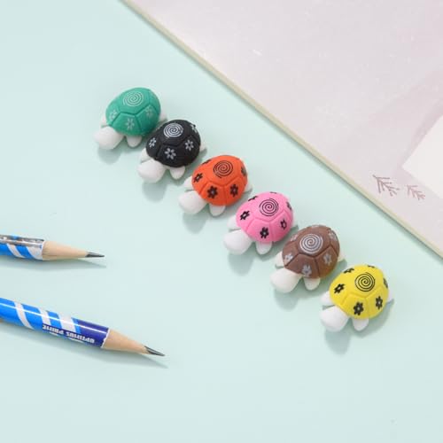 KUNFOWL 48 Pack Mini Turtle Erasers for Kids, 3D Puzzle Erasers for Boys and Girls, Fun Erasers for School Supplies Prize Gifts Party Favors (Turtle)