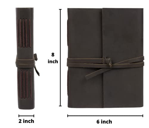 CAVALO – Be Unique Handmade Vintage Leather Diary - with Plain Paper for Men and Women, Raksha Bandhan Gift as Art Sketchbook, Travel Diary and Notebooks to Write, Best Rakhi Gift - 6 x 8 Inches -