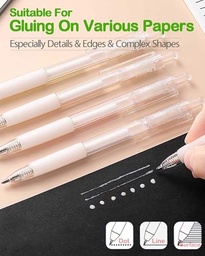 Oythiem Ball Point Glue Pen - Applying Glue Like Writing, Precise Apply and Easy Control, Quick Dry Fine Tip Glue Pen for Crafting, Scrapbooking, Card Making, Kids Craft Supplies School Supplies