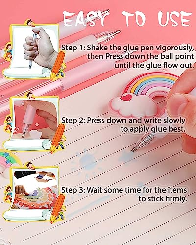 Oythiem Ball Point Glue Pen - Applying Glue Like Writing, Precise Apply and Easy Control, Quick Dry Fine Tip Glue Pen for Crafting, Scrapbooking, Card Making, Kids Craft Supplies School Supplies