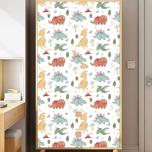 HLNIUC Dinosaur Wallpaper(18”X118”) Dino Kid Contact Paper Dinosaur Themed Peel and Stick Wall Paper Ancient Time Animal Self Stick Room Paper Dino Adhesive Removable Art Paper for Boys Kids Room