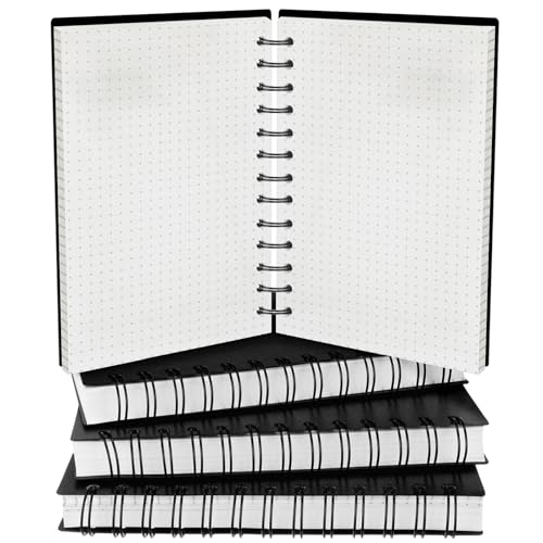 Sayglossy Waterproof Side Spiral Notebook 5 x 7 Inch 150 Sheets All Weather Notepad Hardcover Notebook Spiral Weatherproof Notepad College Dot Paper for Aesthetic School Outdoor Recording (3 Pcs)