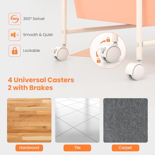 Giantex 15 Drawers Rolling Cart, Classroom Organizers, Storage Cart with Wheels, for Teacher Office Home School Supplies Tool Craft Art Paper