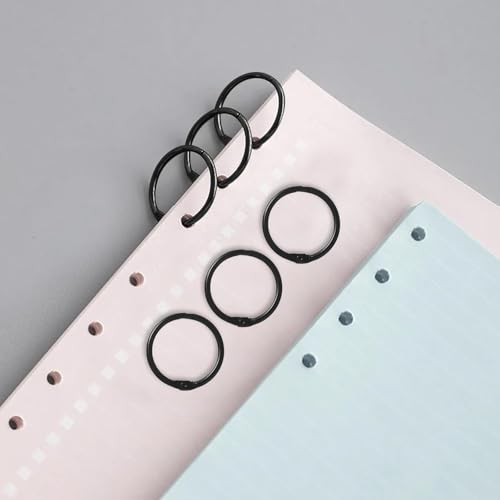 LOUZAGO 100 Pack 3/4 Inch Binder Rings, Black Book Rings Index Card Ring, Metal Ring Binder Clips Key Rings Paper Rings for Office, School, Home (Black, 20mm)