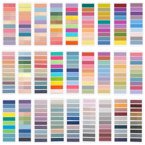 ELII 5400PCS Books Tabs for Annotating,Sticky Tabs Clear Sticky Notes, Morandi Page Markers for Notebooks, Multi-Colored Writable and Repositionable Book Flags Strip