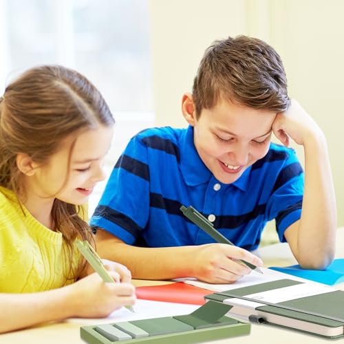 Dispowreath Aesthetic Stationery Set School Supplies 6 Retractable Black Pastel Gel Ink Pens 0.5mm Pastel Notebook Sticky Notes Set 5 Highlighters Self Stick Index Tabs for Study Office Schooll(Green)