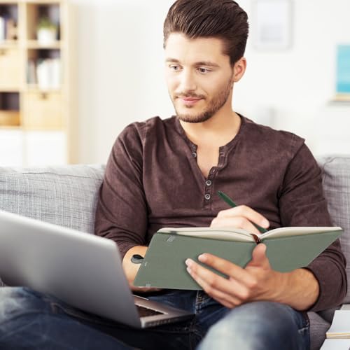 Dispowreath Aesthetic Stationery Set School Supplies 6 Retractable Black Pastel Gel Ink Pens 0.5mm Pastel Notebook Sticky Notes Set 5 Highlighters Self Stick Index Tabs for Study Office Schooll(Green)