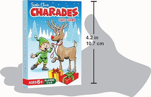 Santa Claus Charades, a Fun Christmas Game for Kids, Families or Class Party – No Reading is Required to Play – a Great Family Stocking Stuffer idea or Boy Girl Gift – No Timer Needed – Ages 6 and Up
