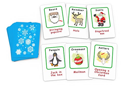 Santa Claus Charades, a Fun Christmas Game for Kids, Families or Class Party – No Reading is Required to Play – a Great Family Stocking Stuffer idea or Boy Girl Gift – No Timer Needed – Ages 6 and Up