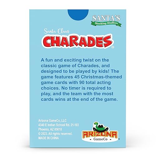 Santa Claus Charades, a Fun Christmas Game for Kids, Families or Class Party – No Reading is Required to Play – a Great Family Stocking Stuffer idea or Boy Girl Gift – No Timer Needed – Ages 6 and Up