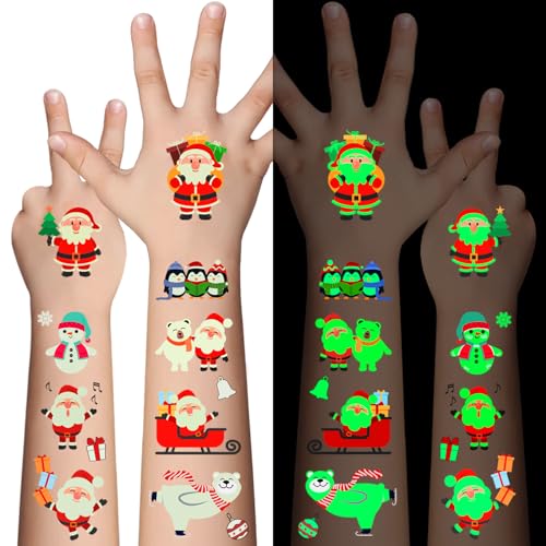 Luminous Christmas Glow-in-the-Dark Tattoos for Kids