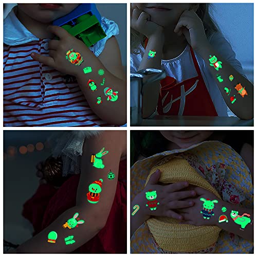 Luminous Christmas Glow-in-the-Dark Tattoos for Kids