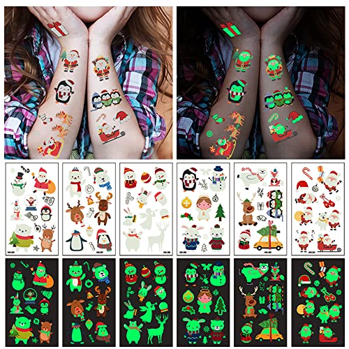 Luminous Christmas Glow-in-the-Dark Tattoos for Kids