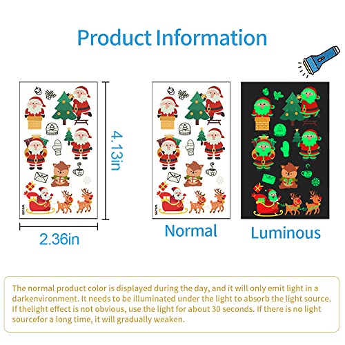 Luminous Christmas Glow-in-the-Dark Tattoos for Kids
